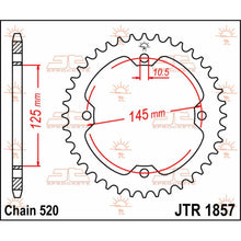 Load image into Gallery viewer, JTR1857.38 REAR REPLACEMENT SPROCKET 38 TEETH 520 PITCH NATURAL C49 HIGH CARBON STEEL - Alhawee Motors