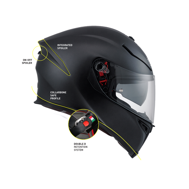 AGV  K5 S E2205 MONO - MATT BLACK