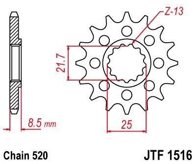 SPROCKET FRONT 17T 520